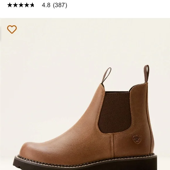 Ariat Brown Leather Chelsea Boots - Picture 7 of 9